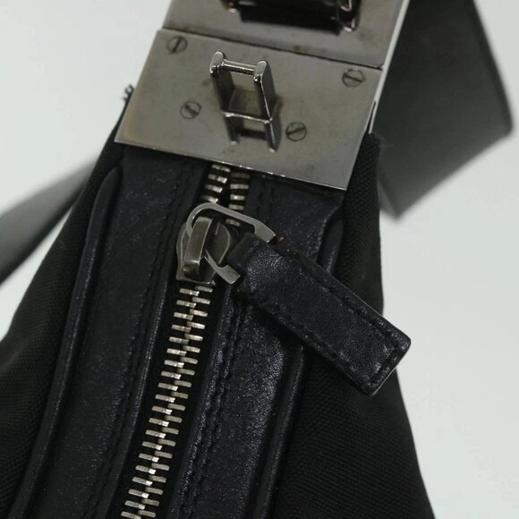 GUCCI Shoulder Bag Canvas Leather Black Auth - Picture 10 of 16